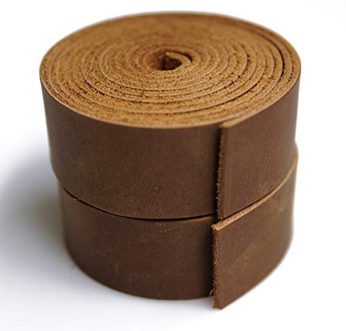 Jeereal Full Grain Leather Strap 2.0Mm Thick Cord Braiding String For Crafts/Tooling/Workshop Handmade (Yellowish Brown, 3/4"X72") #TOP2
