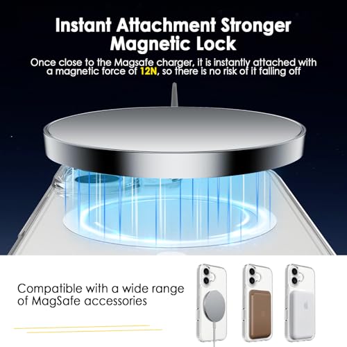 Image of FanTEK Phone Case Compatible with iPhone 17 6.3 Inch, Magnetic Case Clear Protective Bumper Hard Back Cover