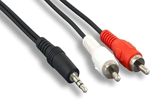 KENTEK 6 Feet Ft 3.5mm AUX Auxiliary Male to RCA RW Red...