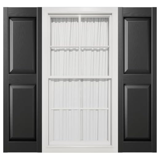 Mid-America 00021455002 Standard Size Williamsburg Double Panel Vinyl Shutters, w/Installation Shutter-Lok's & Matching Screws (Per Pair), 002, 14 3/4"W x 55"H, Black