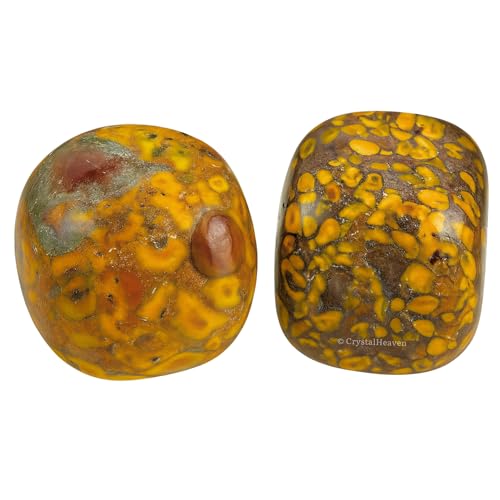 Image of Certified Fruit Jasper Crystal Healing Tumbled Stone, Natural Polished Crystals for DIY Crafts, Manifestation, Meditation, Pooja Feng Shui and Reiki Healing (30 Grams)