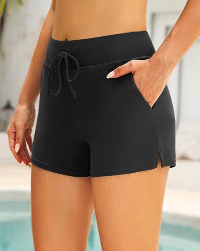 Image of Tempt Me Two Piece Tankini Swimsuits for Women Tummy Control Bathing Suit with Shorts Athletic Two Side Pockets Swimwear