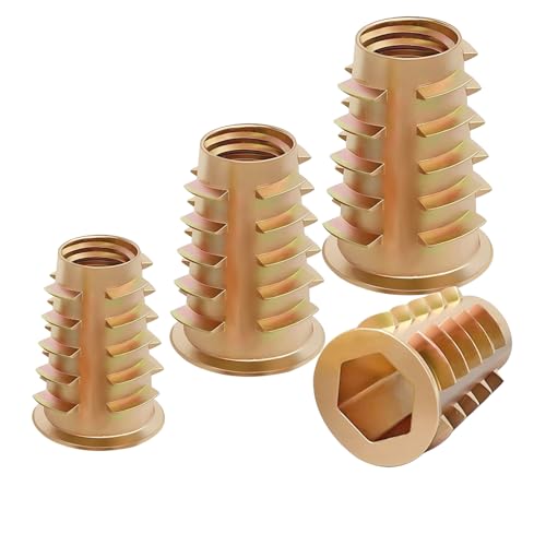 Qrity 20 Pcs Hex Socket Screw-in Nuts Fastener M6x10mm, Zinc Alloy Ladder-Shaped Threaded Insert Nuts, Interface Hex Socket Drive