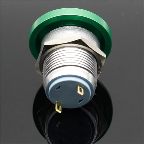Interrupteur bouton-poussoir métallique 16mm pour panneau de commande et auto - 3