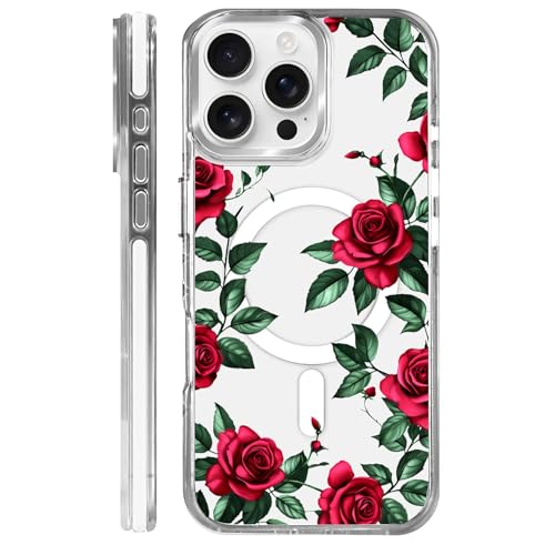 Coque iPhone 16 Pro Max MagSafe rose mignon esthétique pour filles