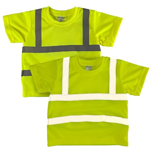 Babu Works High Visability Toddler Shirt Yellow Refelctive Viz T-Shirt (2T)