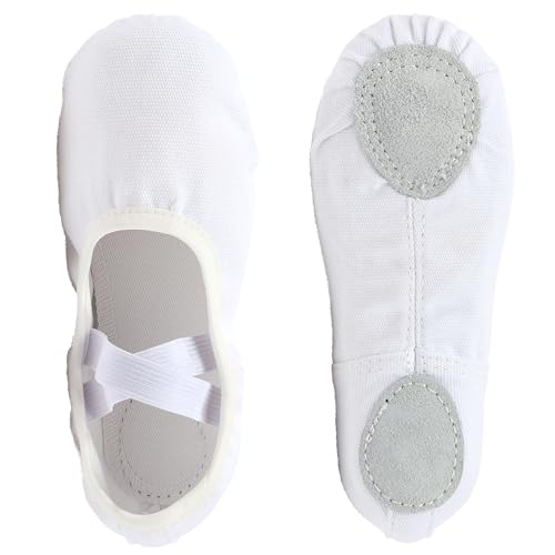 White Ballet Shoes Girls Canvas Dance Shoes Stretch Split Sole Ballet Slippers Flats for Perform Dance Yoga4