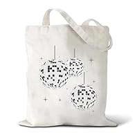 Disco Theme: These canvas tote bags for women feature a disco theme, exquisitely designed and pleasing to the eye. Double-sided printing allows them to showcase their charm from multiple angles, making them true works of art. Premium Materials: Made ...
