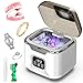 Triler Ultrasonic Retainer Cleaner Portable 48kHz Ultrasonic Cleaning Machine with 240ml Capacity, Digital Mouth Guard Cleaner with Timer for Denture, Aligner, Jewelry (White)
