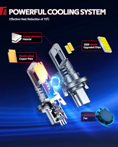 Image of Torchbeam 2026 H13 61000LM LED Bulb 6500K White Heavy Duty Light 2 Pack
