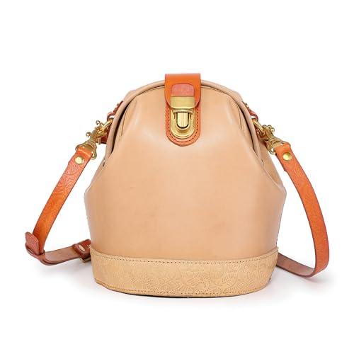 Image of OLD TREND Doctor Bucket Crossbody Handbag | Luxurious and Versatile Bag for Women | Genuine Cowhide Leather
