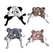 Cartoon Animal Hat Plush Baby Earflap Hat Comfortable & Soft Warm Bonnet Caps Fashion Headwear for 2 to 6 Years White