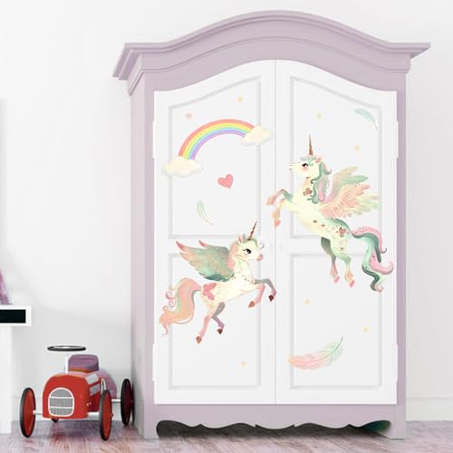 Vinilo decorativo unicornio arcoíris 35x12 in Mfault miniatura 6