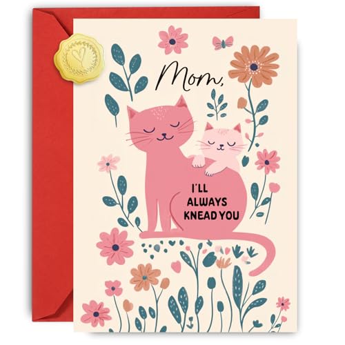 Funny Cat Mom Mothers Day Card By Wonkali