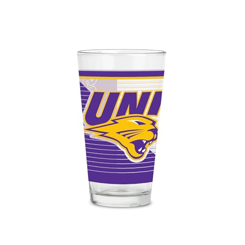 Rico Industries NCAA Northern Iowa Panthers Standard 16 oz Pint Glasses with Digitally Printed Logo, Classic Drinking Glass