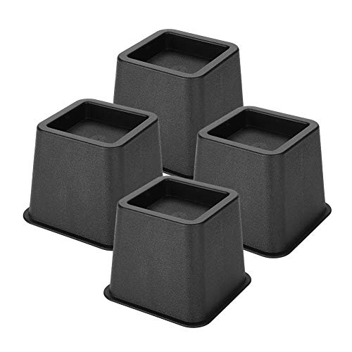4 elevadores para muebles elevadores de mesa patas de elefante elevadores de cama elevadores de altura y espacio de almacenamiento de mesa negro 120 x 90mm