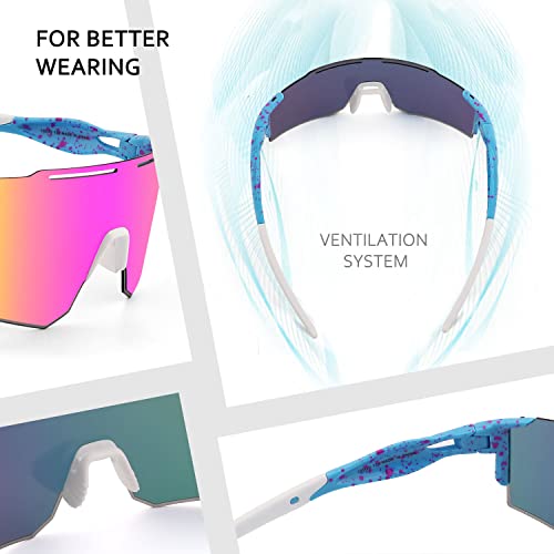 Ukoly Cycling Sunglasses With Interchangeable Nose Pad Men Women, Sports Sunglasses, Fishing Baseball Sunglasses #TOP1