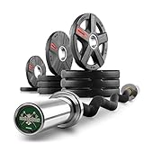 XMARK Weight Bar, Lumberjack Curling Bar and 65 lb Texas Star Weights Set, Great for Bicep Curl and Triceps Extension, Exercise Equipment for Home Gym