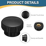 sourcing map 2Pcs Knurled Thumb Nuts, M10 x 40mm Clamping Nuts Round Knobs Fasteners Copper Core Lock Nut for 3D Printer Parts, Machine Tools(Black) - Image 3