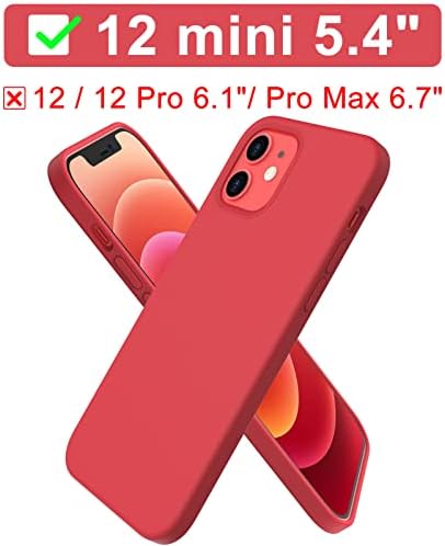ORNARTO Compatible with iPhone 12 mini(2020) Case 5,4, Slim Liquid Silicone Full Covered Soft 3 Layers Gel Rubber with Microfiber Case Cover 5.4 inch-Navy Blue