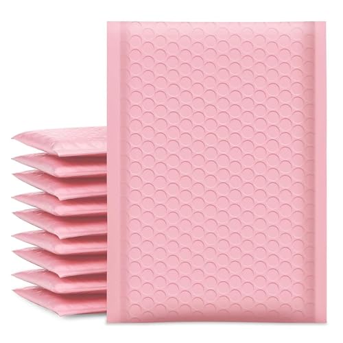 CHGEO 5x8 Inch Pink Bubble Mailers 25 Pack, Self Seal Waterproof Padded Envelopes for Small Business Shipping, Jewelry, Makeup Supplies