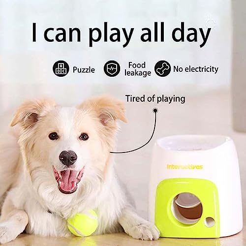 SHATKA Pet Ball Launcher Toy Dog Tennis Ball Food Reward Machine Thrower Interactive Therapy Slow Feeding Toys for Cats and Dogs