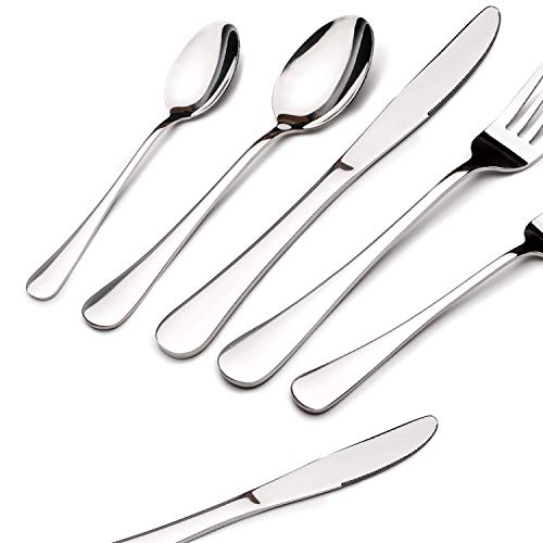 Acnusik Stainless Steel Flatware Service For 8, Utensils Cutlery Including Knife 40-Piece Silverware Set, Silver #TOP2