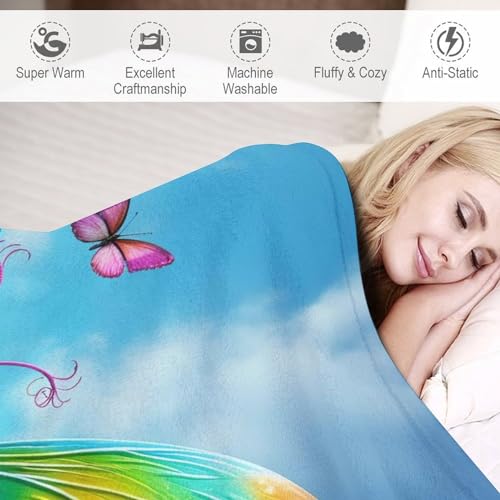 Couvertures polaires plaid flanelle douce lit 180x200 couverture papillon