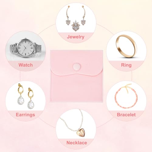 Bolsas de terciopelo para joyas con boton que evitan la perdida de anillos y collares 6