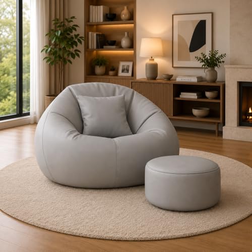 Image of karuto 4XL Tear Drop Bean Bag Cover (Without Beans) (Grey, XXXXL)