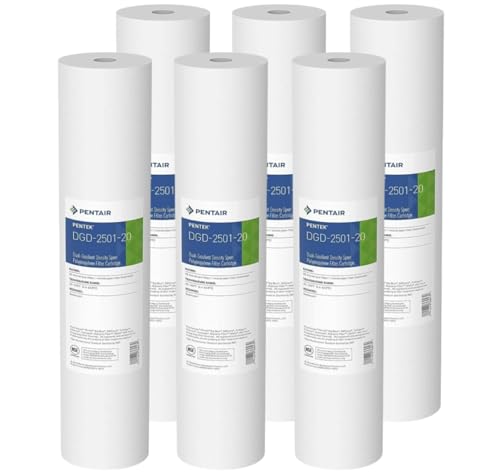 Pentair Pentek DGD-2501-20 Big...5", 1 Micron, Pack of 6, White