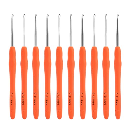 Image of Vodiye 10PCS Crochet Hooks, Professional Extra Long 2.5mm Crochet Hook, Ergonomic Handle Crochet Hooks Set, Crochet Needle for Beginners and Experienced Crochet Hooks Lovers (10pcs - 2.5mm)