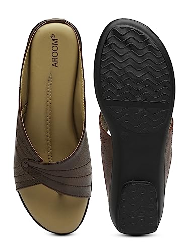 Image of AROOM Leather Comfortable & Stylish Sandals For Women & Girls