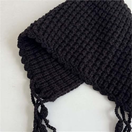 Bonnet au crochet mignon cadeau d'hiver original style ethnique avec pompon pour fille - 7