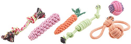 Sweetypet Wurfspiel für den Hund: 10er-Set Bunte Hundespielzeuge aus Baumwolle zum Kauen und Toben (Hunde Bedarf, Hundespiele)
