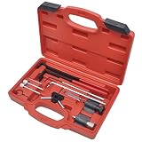 Kit completo di attrezzi da 15 pezzi: il set di strumenti di regolazione del motore diesel include strumenti di bloccaggio dell'albero a gomiti, perni di bloccaggio dell'albero a camme e strumenti di regolazione del tenditore per un controllo preciso del motore e la sostituzione della cinghia su VAG e altri modelli.