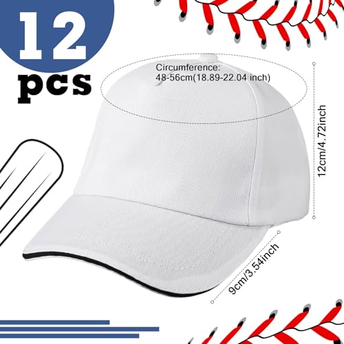 Image of Shyyween Kids Baseball Caps Youth Adjustable Plain Baseball Hats Cotton Blank Hats Bulk for Girls Boys Sport Team