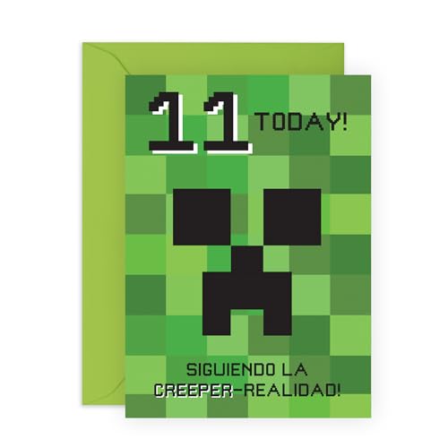 Central 23 11 Años Tarjeta Cumpleaños Minecraft Gamer Niño Hijo Once Infantil Viene Con Pegatinas Regalo Cumpleaños Lindo Regalo