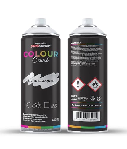 Colour Coat Pro-Matic Clear Lacquer Satin Aerosol Spray Paint 400ml (1)