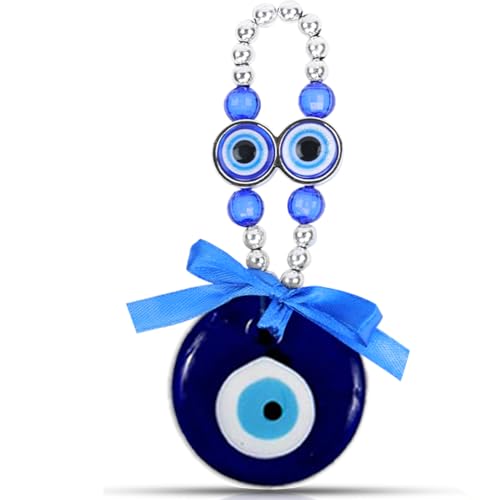 Image of PACKNBUY Turkish Evil Eye Nazar Battu Hanging for Home Entrance Main Door Good Luck Decor Feng Shui Protection Charm Positive Energy Vastu Wall Hanging for Office Shop Car Mirror