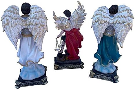 misantuario 3 Arcangeles Set St. Miguel,St. Gabriel, St. Rafael 8 Tall 3 Archangels Set Resin Religios Figure