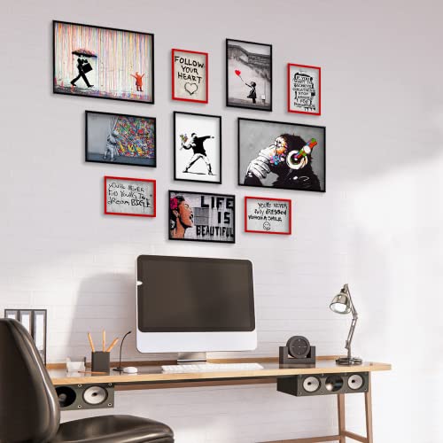 Lot 10 affiches murales Banksy sans cadre A3-A5 Giallobus