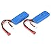 Produktbild Kaemma 2 Stück 7,4V 2700mAh 20C 2S Lipo Akku mit T-Stecker für WLtoys 10428-A 10428-B 10428-B2 10428 1/10 RC Raupenauto Feilun FT012 (Farbe: blau)
