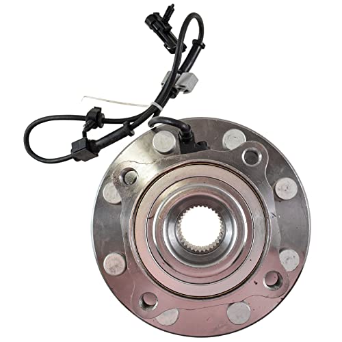 Image of TRQ 2 Piece Front Wheel Bearing & Hub Assembly Set Compatible with 2001-2006 Chevrolet Silverado 3500 2007 Silverado 3500 Classic GMC Sierra 3500 Sierra 3500 Classic