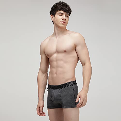 Image of sporto Men's Mid-Rise Super Soft & Comfortable Solid Cotton Square Trunks with No-Fold & No-Pinch Elastic Waistband (Combo Pack)