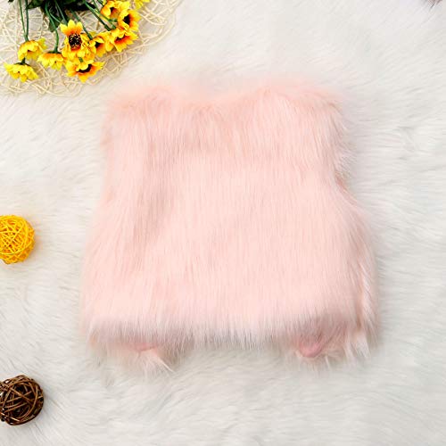 Xbtclxebco Toddler Girl Faux Fur Vest Coat Winter Warm Waistcoat Outerwear (0-6 Months, Pink) #TOP2