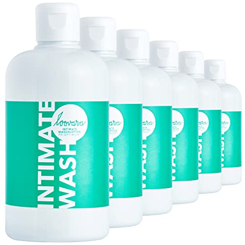 Loovara Lotion de lavage intime 6 x 300 ml - INTIMATE LWASH - Aloe vera - Acide lactique pour une valeur de pH optimisée - Ingrédients doux qui hydratent et hydratent de manière optimale (1800 ml) Cover