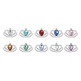 Hoement 10個 合製ラインストーンクラウン装飾シール 混色 クリスタルジュエリーアクセサリー 女性向けデコパーツ クラフト用品