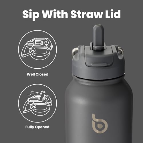 BOTTLE BOTTLE Insulated Water Bottle with Straw 1180ml(40oz) Sports Stainless Steel Water Bottles with Handle Lid Outdoors Drink Flask for Pills (gray) BOTTLE BOTTLE Insulated Water Bottle with Straw 1180ml(40oz) Sports Stainless Steel Water Bottles with Handle Lid Outdoors Drink Flask for Pills (gray)