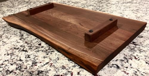 Tabla rectangular de madera con bordes naturales 27x14.5x1.25 miniatura 3